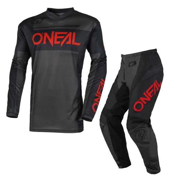 O'Neal 2025 Motocross Combo Kit Element Racewear Black Grey Red